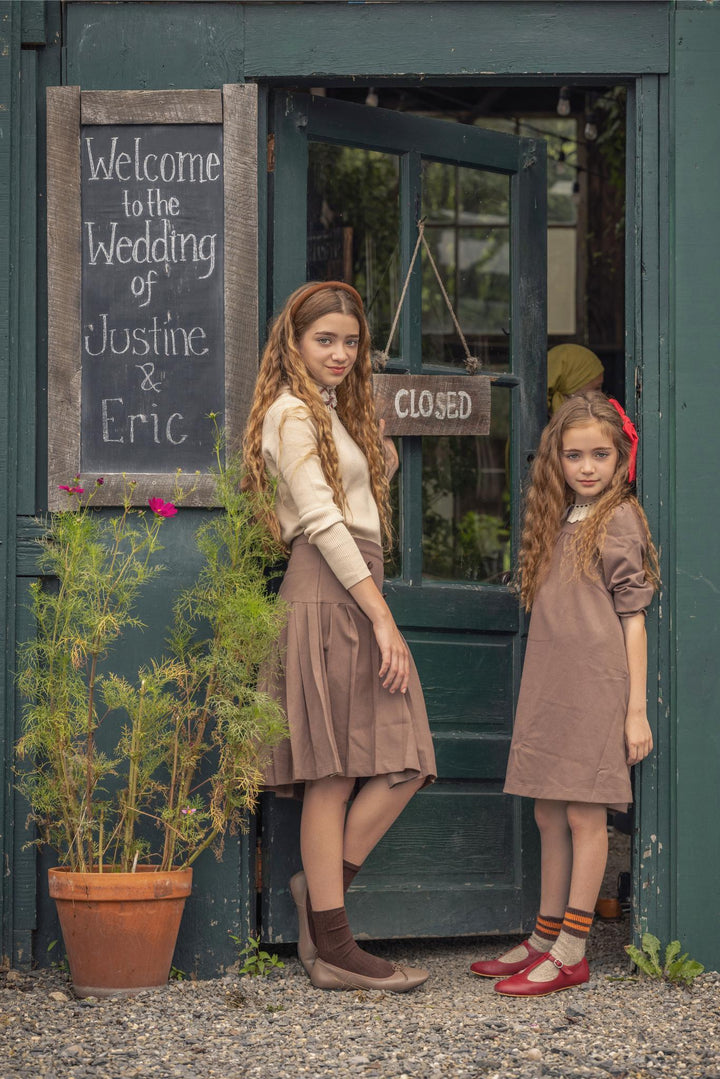 dress crochet collar - toffee