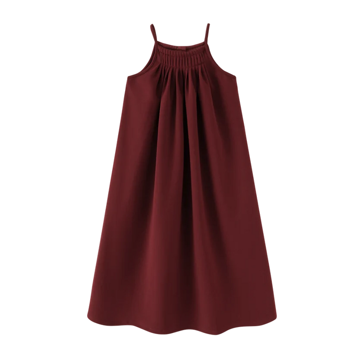maxi dress thin strap jumper - burgundy