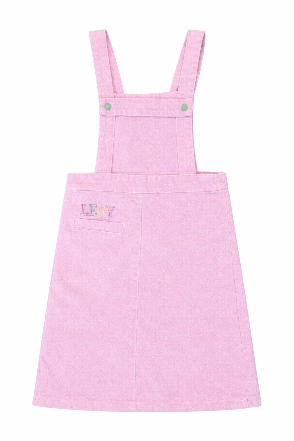 dress denim snaps pinafore jumper - pale pink-81