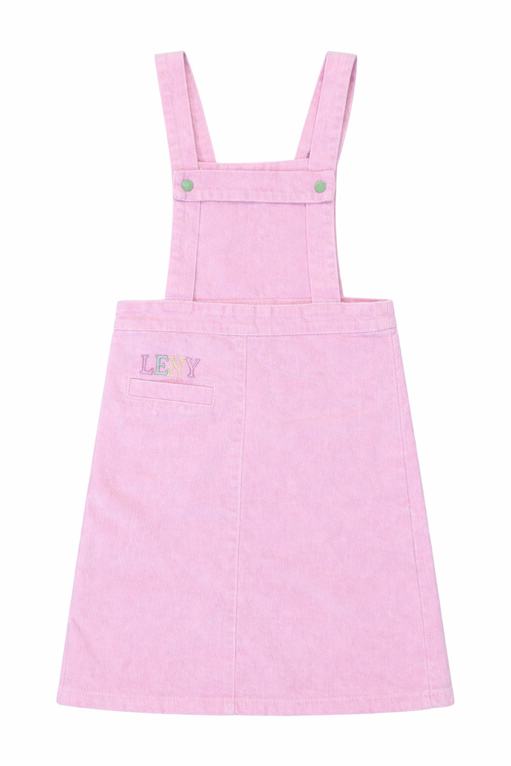 dress denim snaps pinafore jumper - pale pink-81