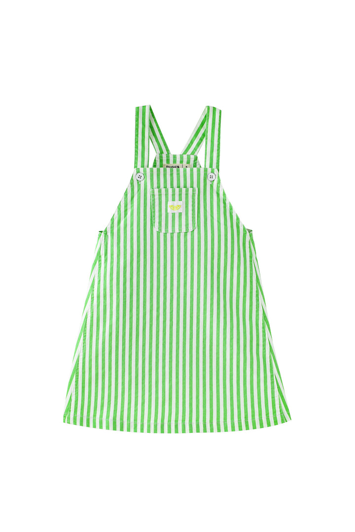 striped jumper with center pocket - green striped
