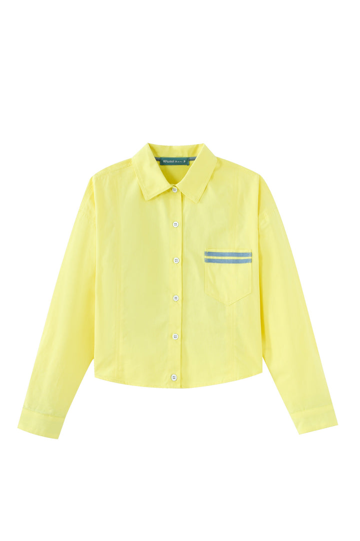 teen shirt with side pocket - yellow