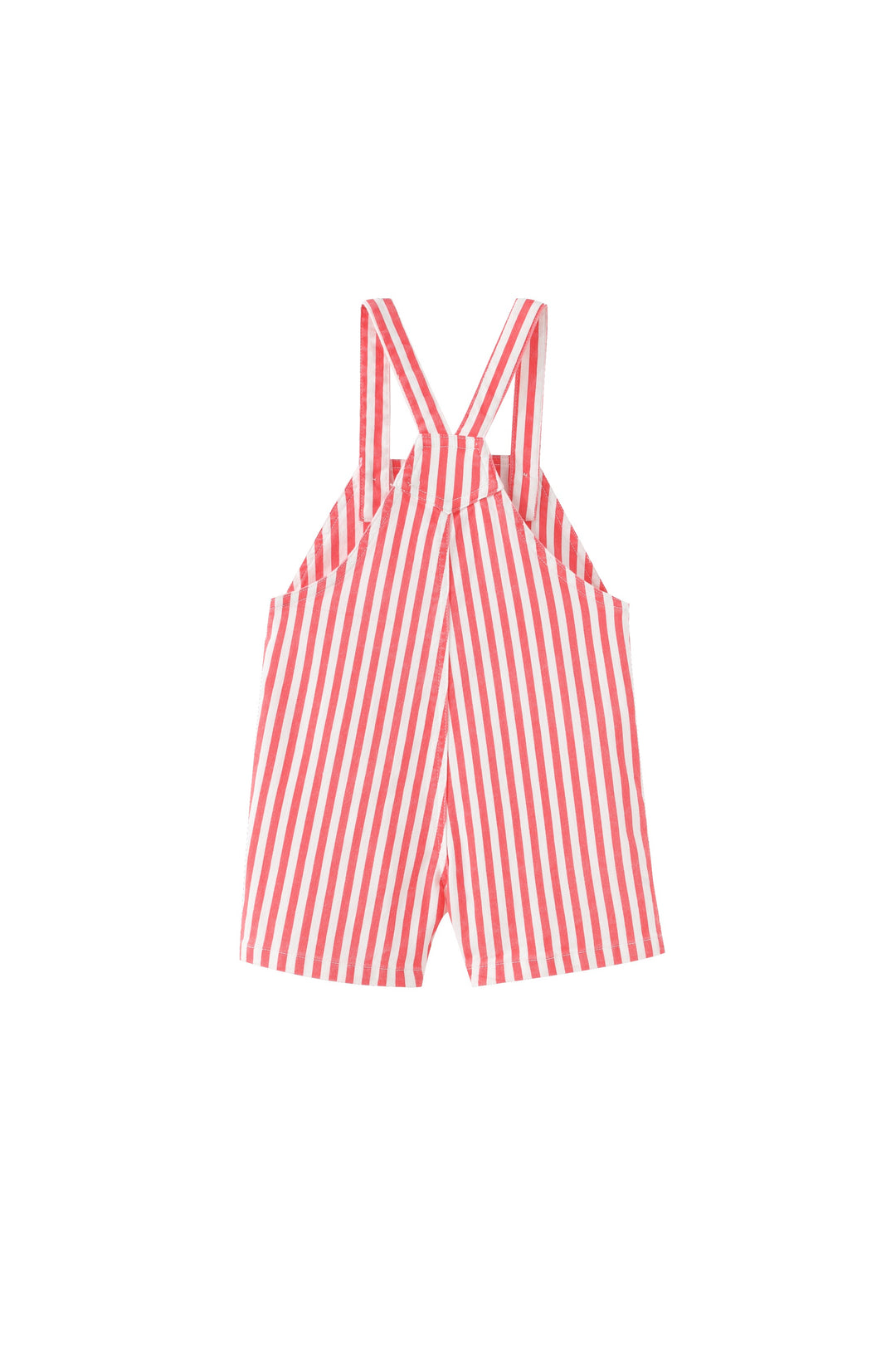 striped shortall with center pocket - red striped