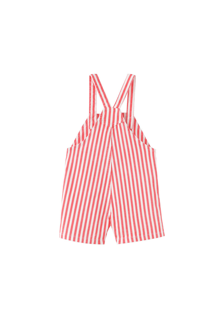 striped shortall with center pocket - red striped