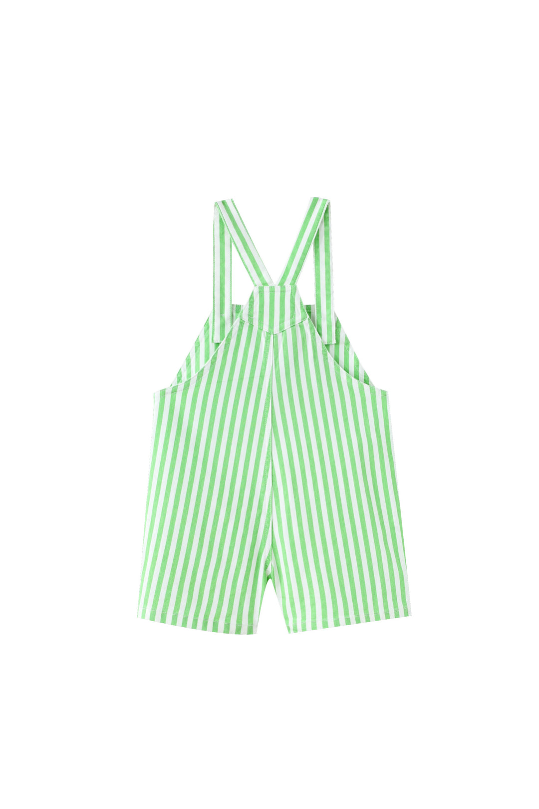 striped shortall with center pocket - green striped