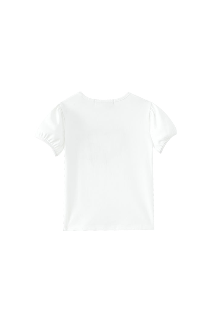 little girl short sleeve lemonade tee - white