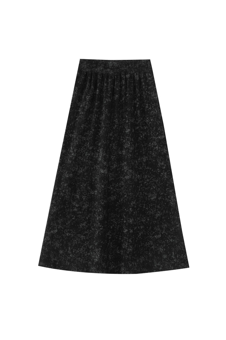 heathered maxi skirt - black heather