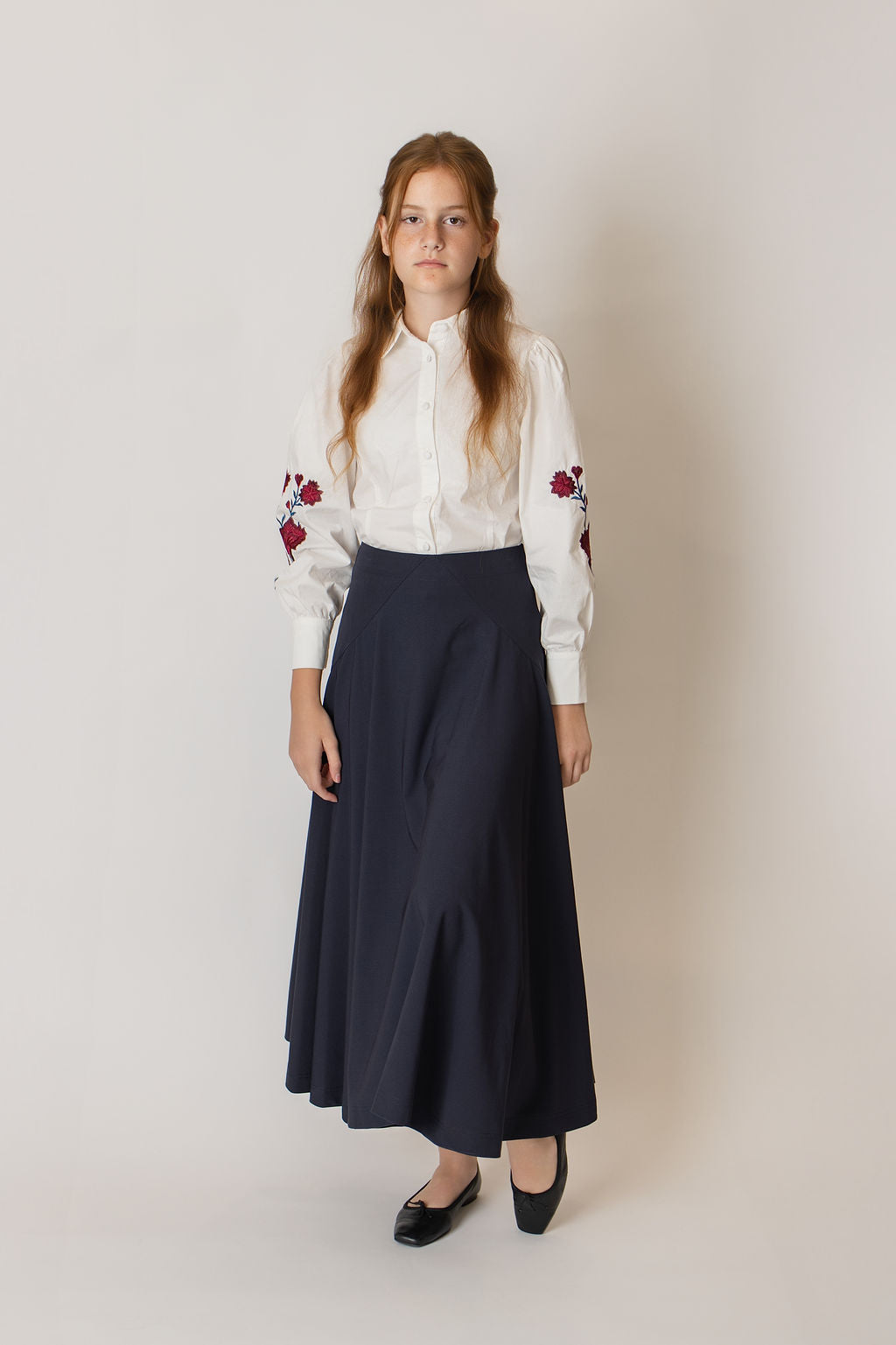 skirt v flare - navy