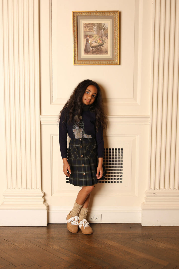 top l/s bear knit turtleneck - navy