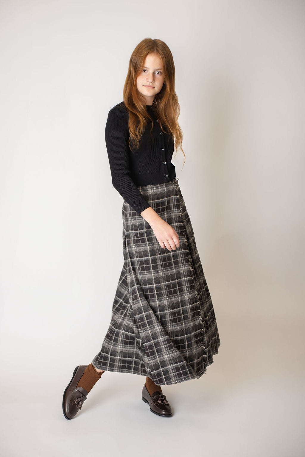 cardigan cropped rib - black