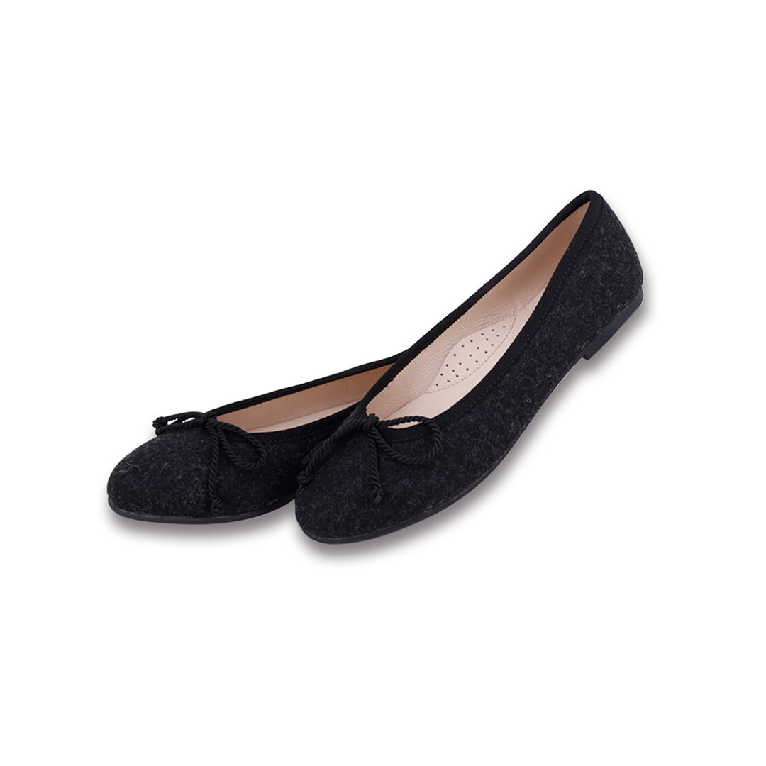 shoes ballet flat wool - black/grey