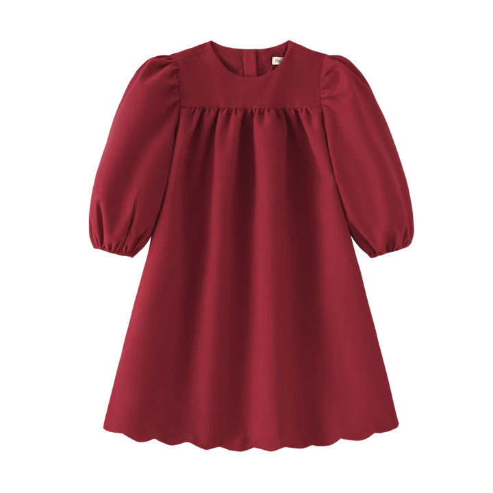 dress high waisted wool - red