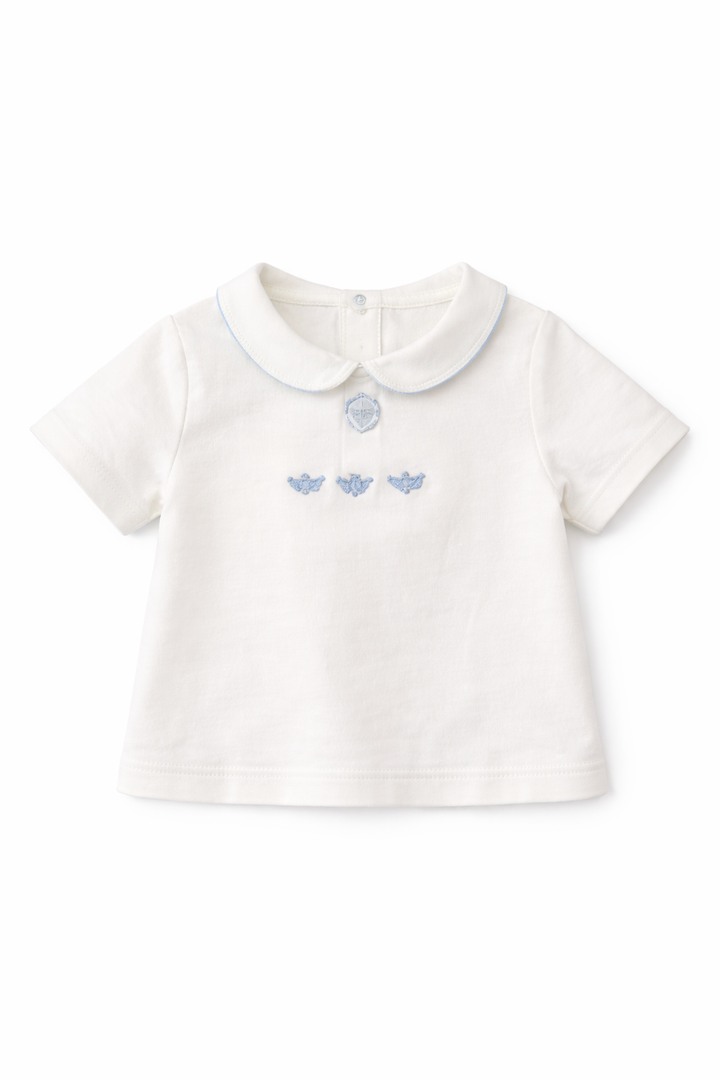 set outfit bumble bee onesie and bloomer - blue/white