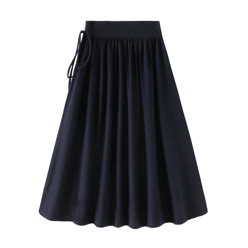skirt gathered yoke - navy