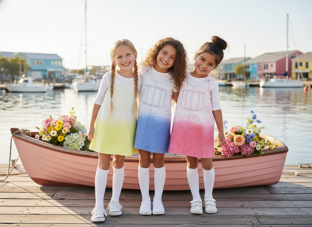 dress ombre color stitch jumper - blue