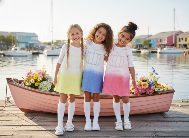 dress ombre color stitch jumper - blue
