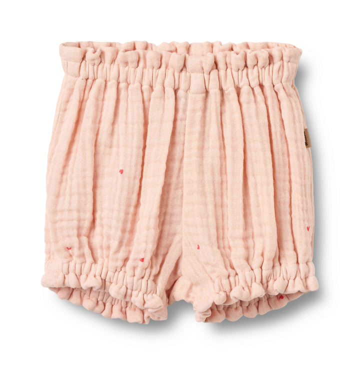 set outfit gauze shirt and bloomer hearts - powder hearts