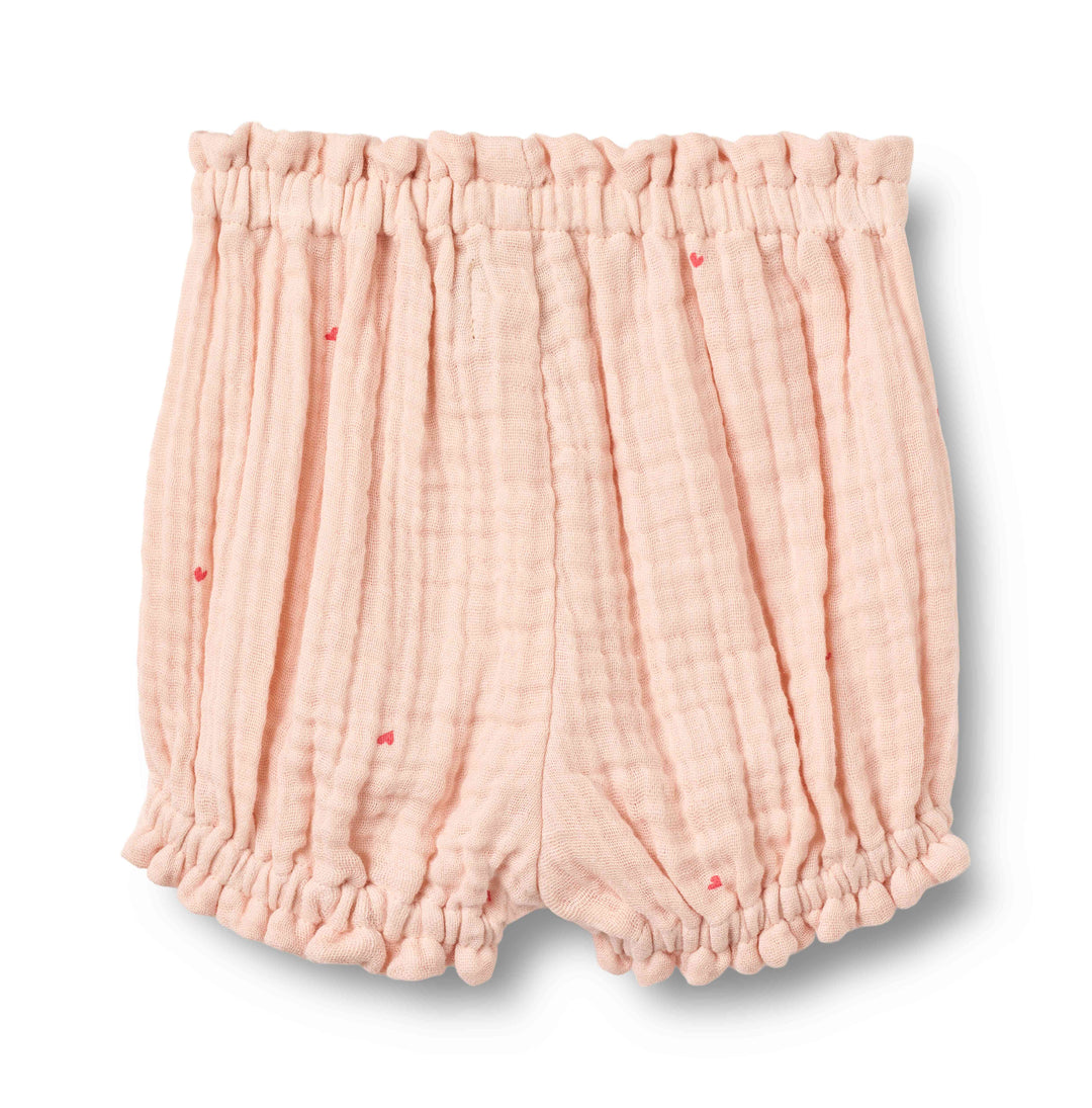 set outfit gauze shirt and bloomer hearts - powder hearts