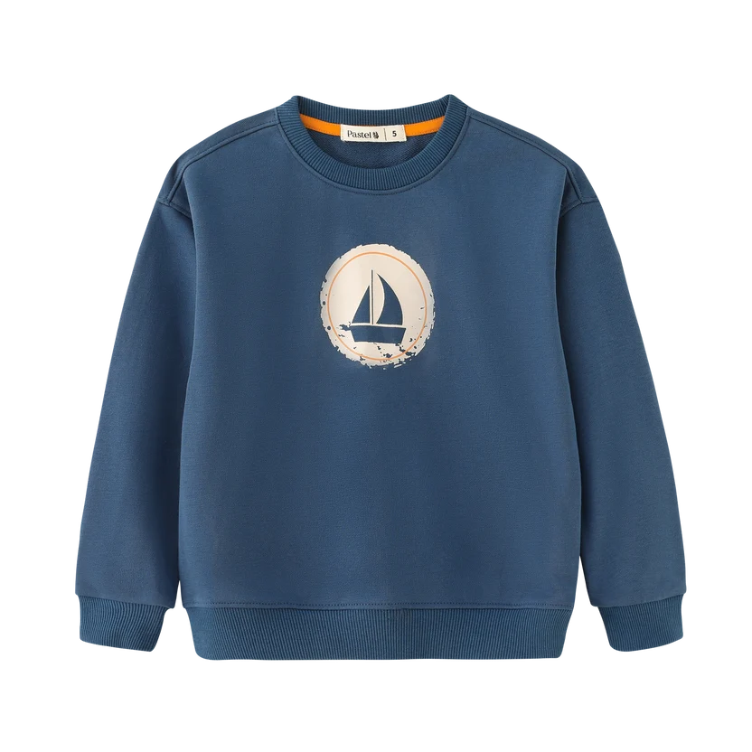 top l/s sail boat icon sweatshirt - blue
