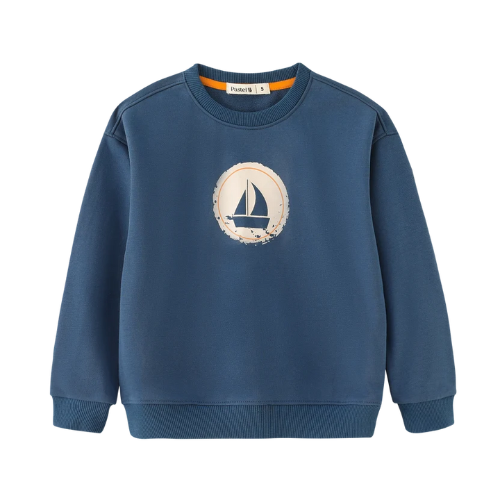 top l/s sail boat icon sweatshirt - blue