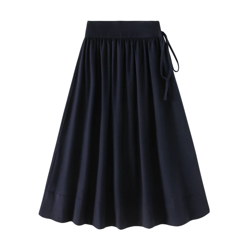 skirt gathered yoke - navy
