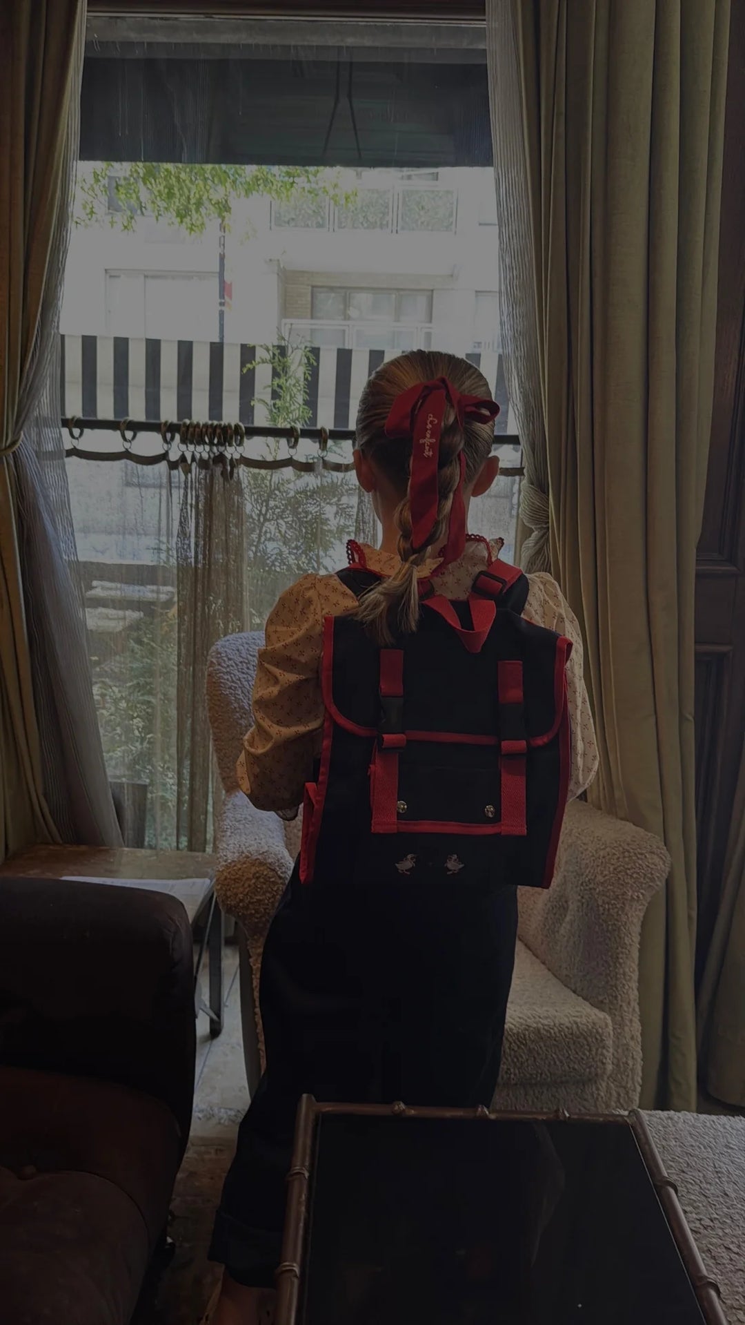 pony soft knit logo ribbon - red