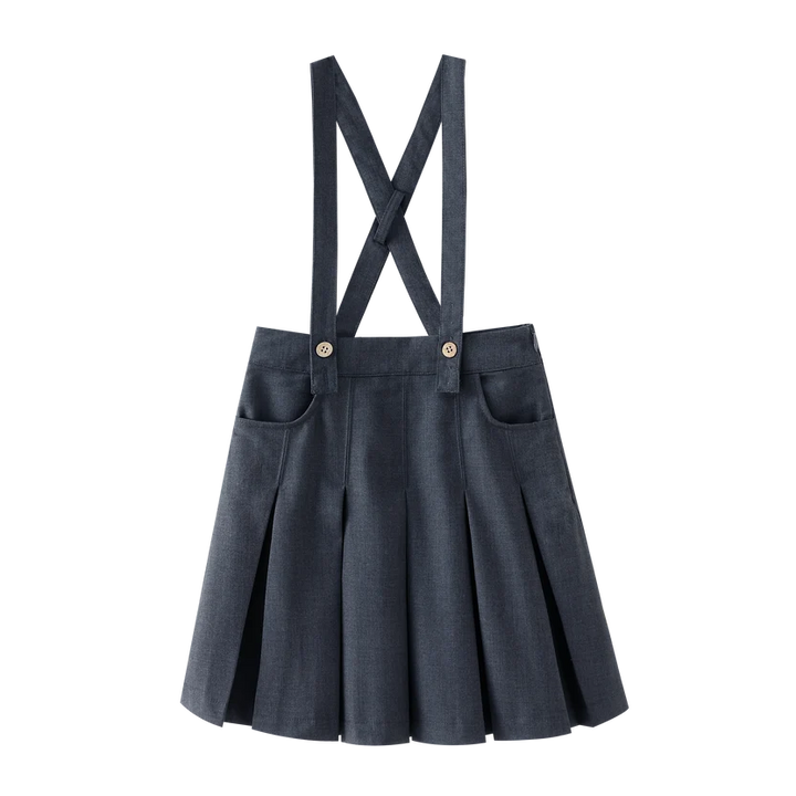 skirt suspender pleated - grey