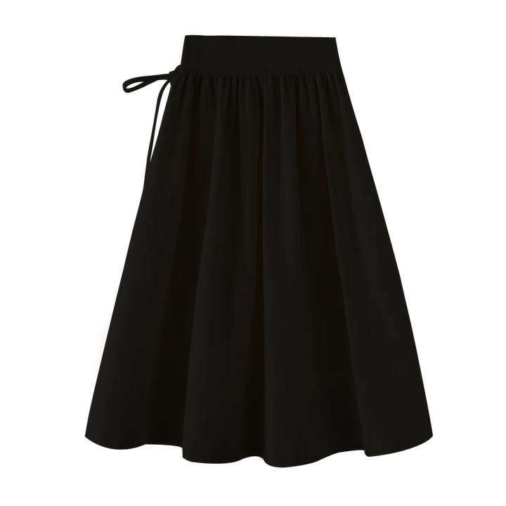 skirt wool midi - black