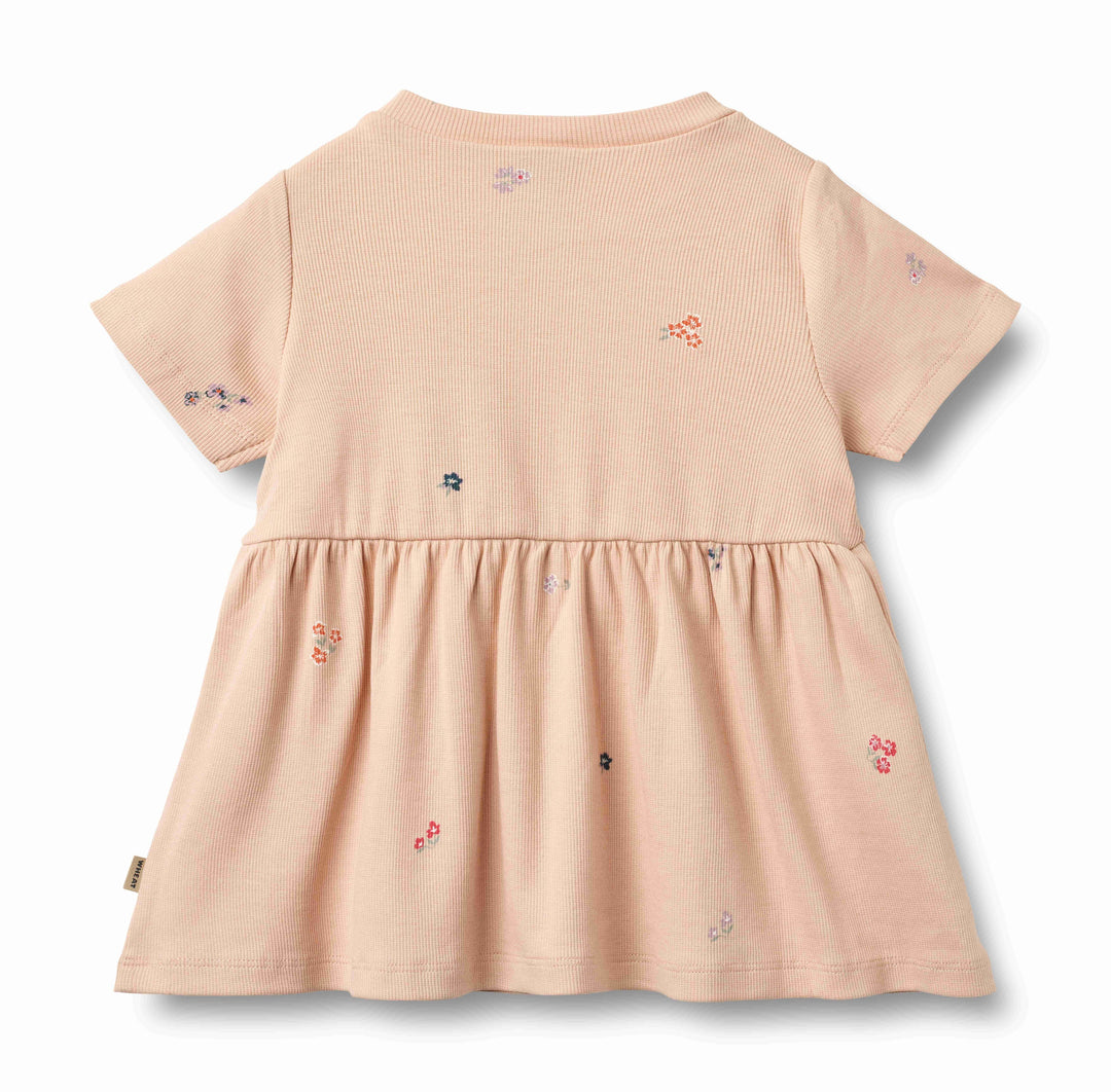 dress s/s jersey ribbed floral - rose flower