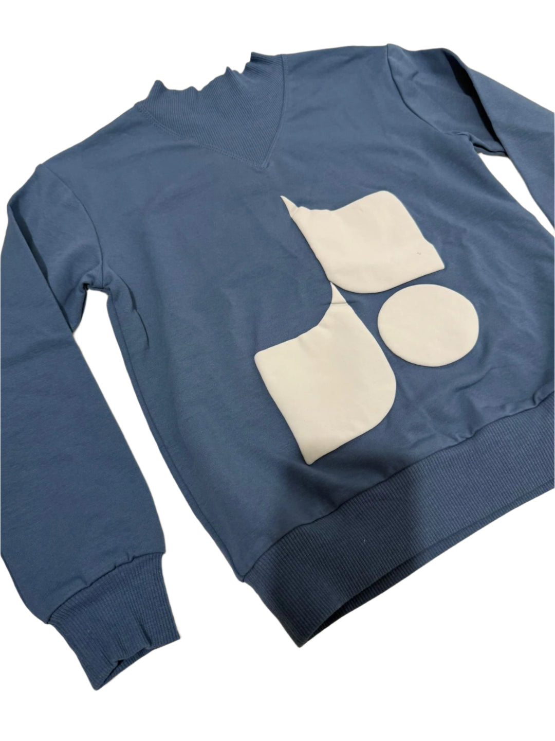 top l/s up neck geo - denim