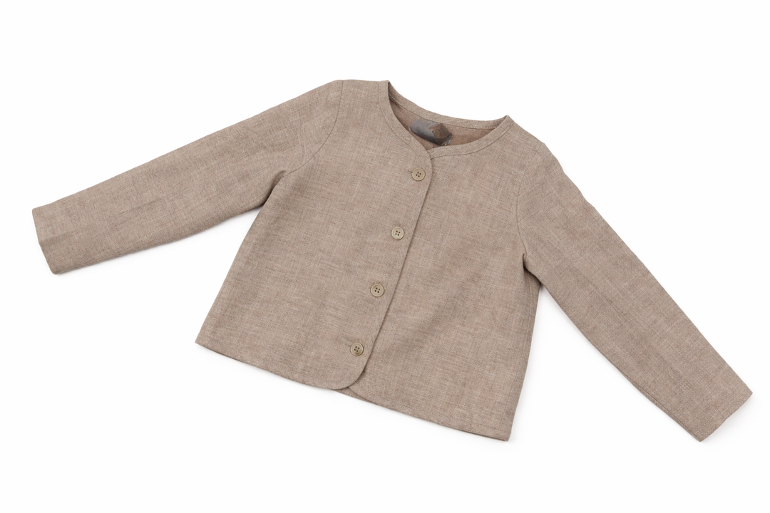 suit linen blazer and suspender shorts - tan