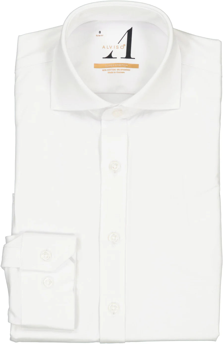 shirt l/s cotton super stretch slim fit - white