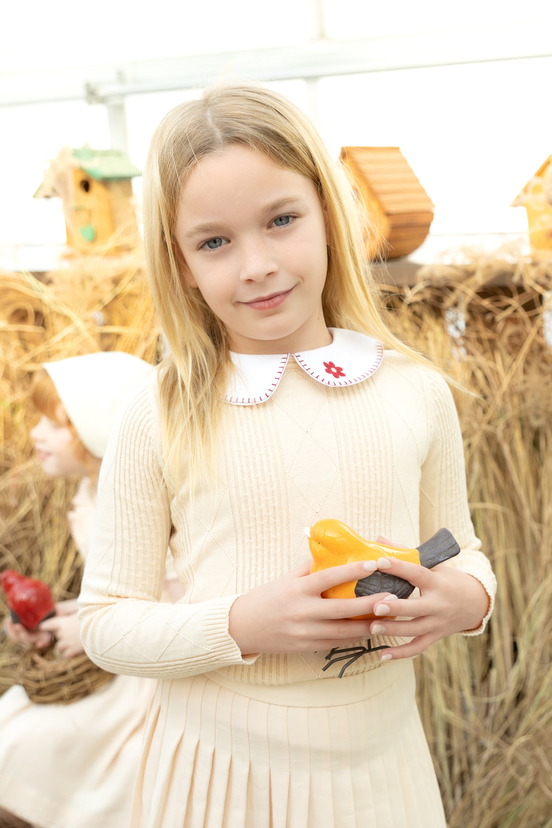 top l/s knit sweater - peach