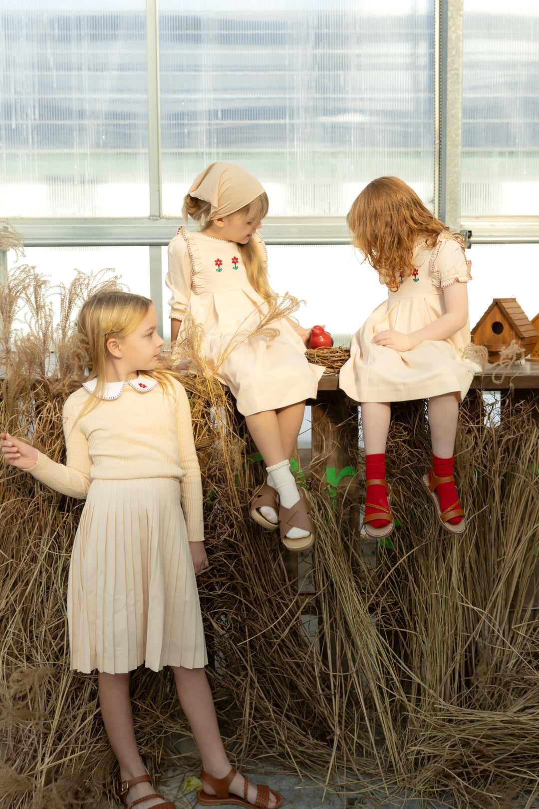 top l/s knit sweater - peach