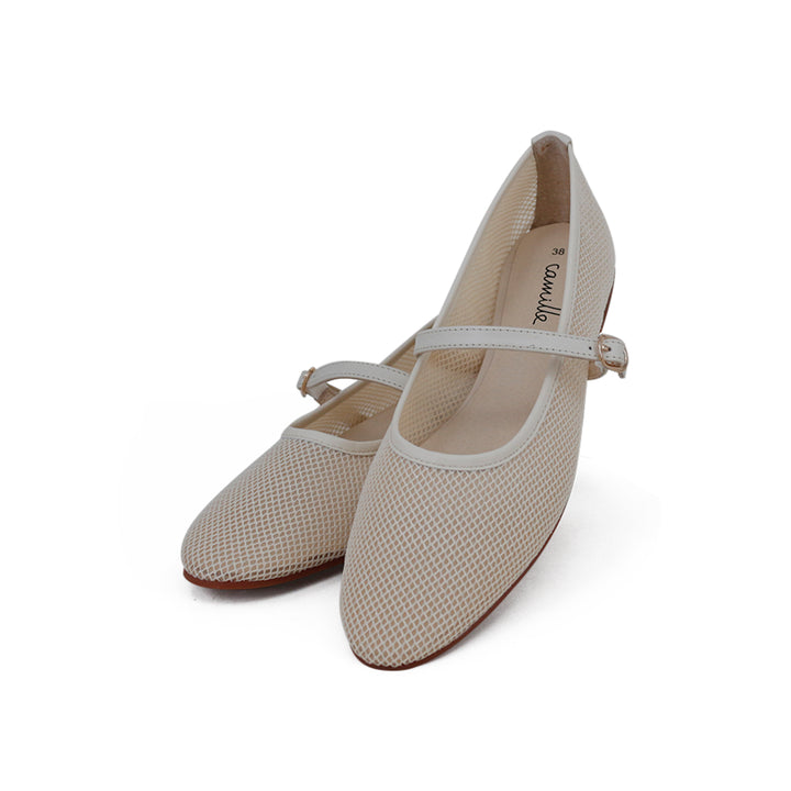 shoes mesh mary janes - nude