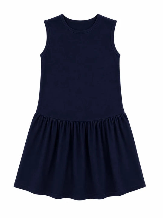 dress drop waisted midi - navy