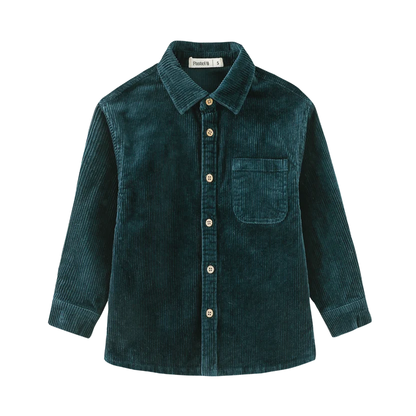 shirt l/s corduroy - teal