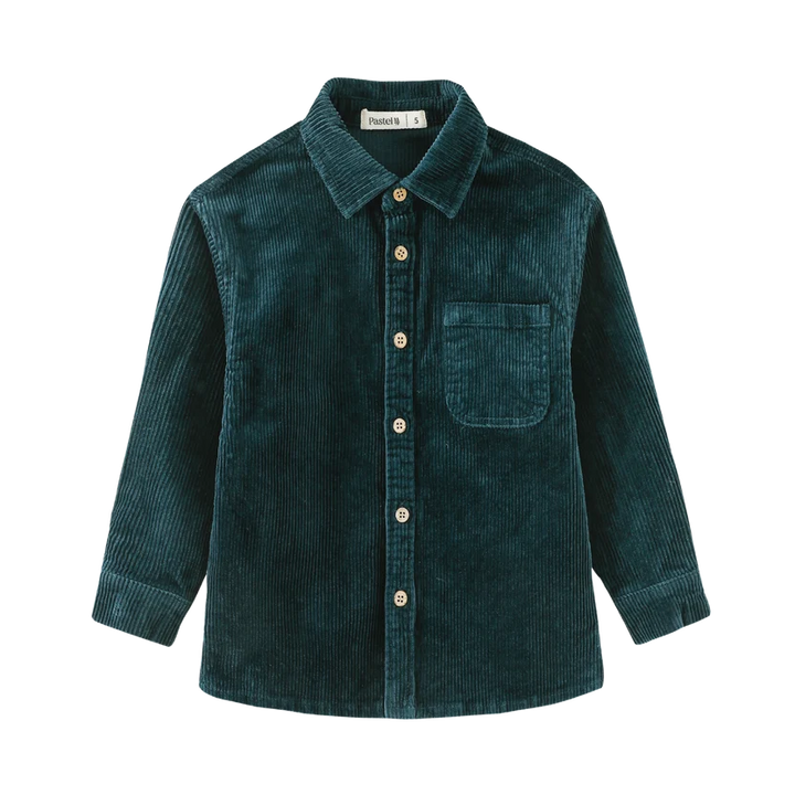 shirt l/s corduroy - teal