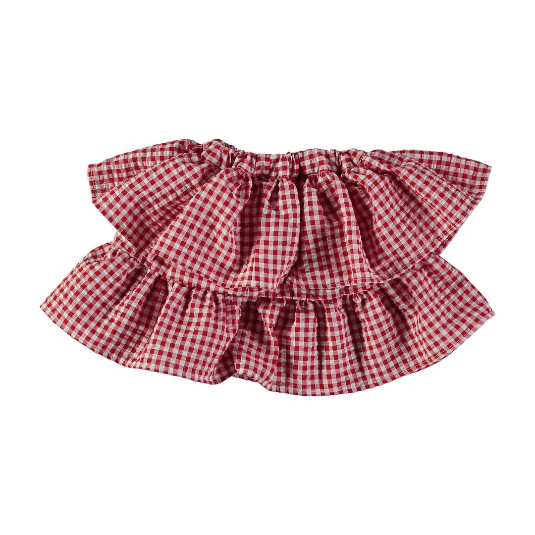shorts gingham ruffle - red