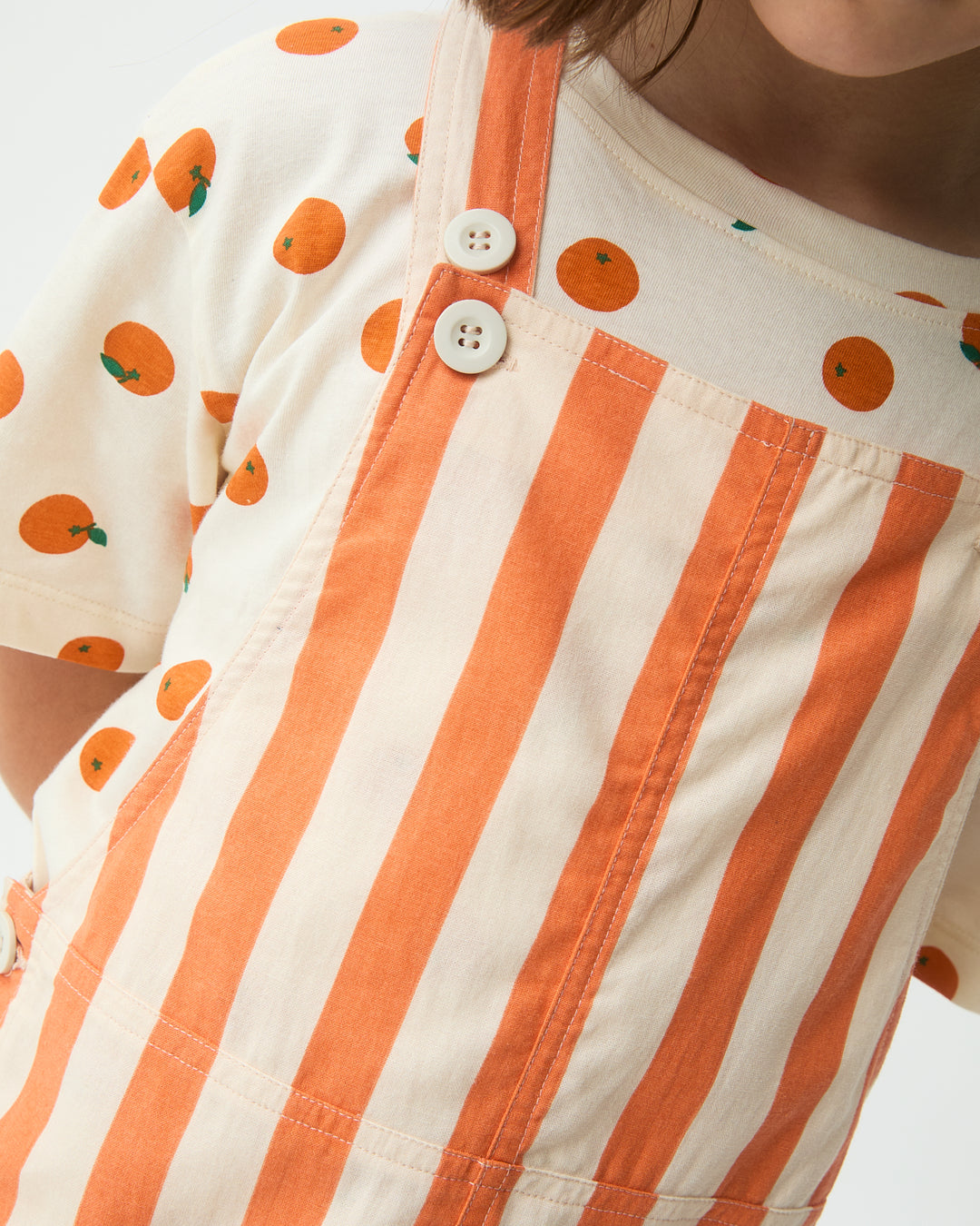 dress striped pocket crossback jumper - white/orange