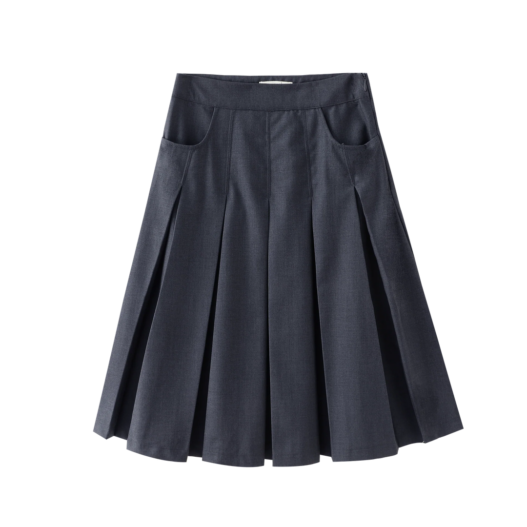skirt classic pleated - grey