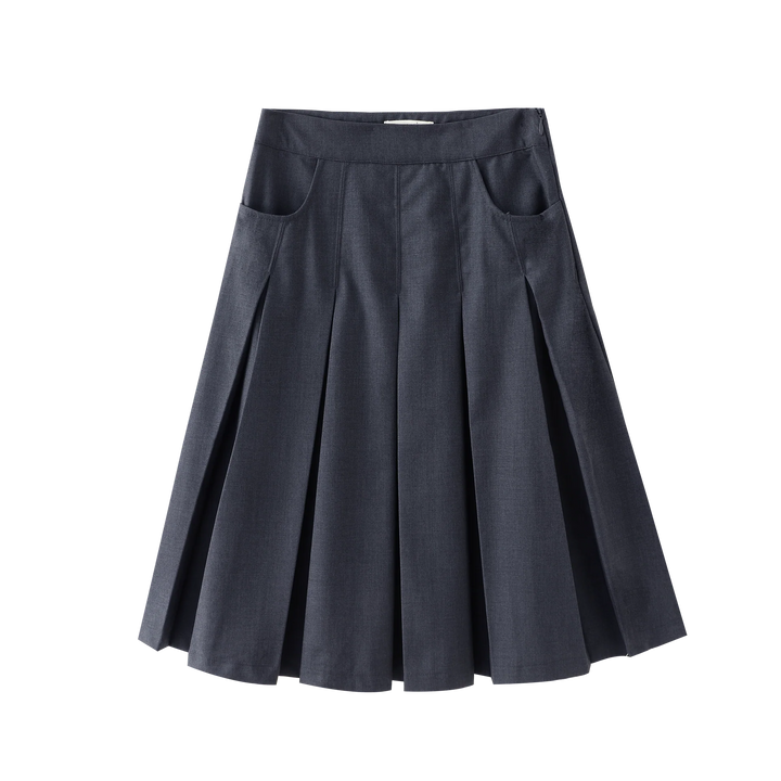 skirt classic pleated - grey