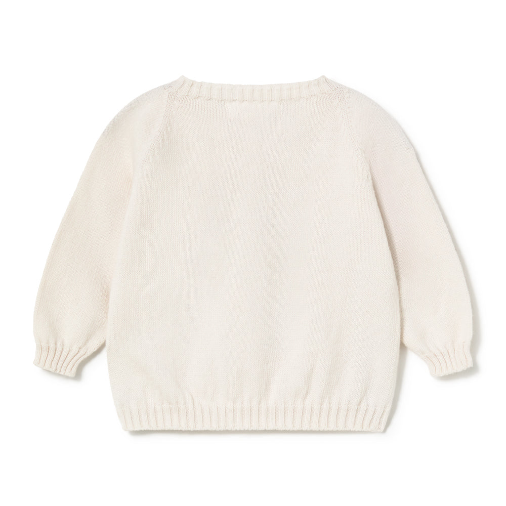 set knit knit sweater and leggings with bonnet and socks - cream