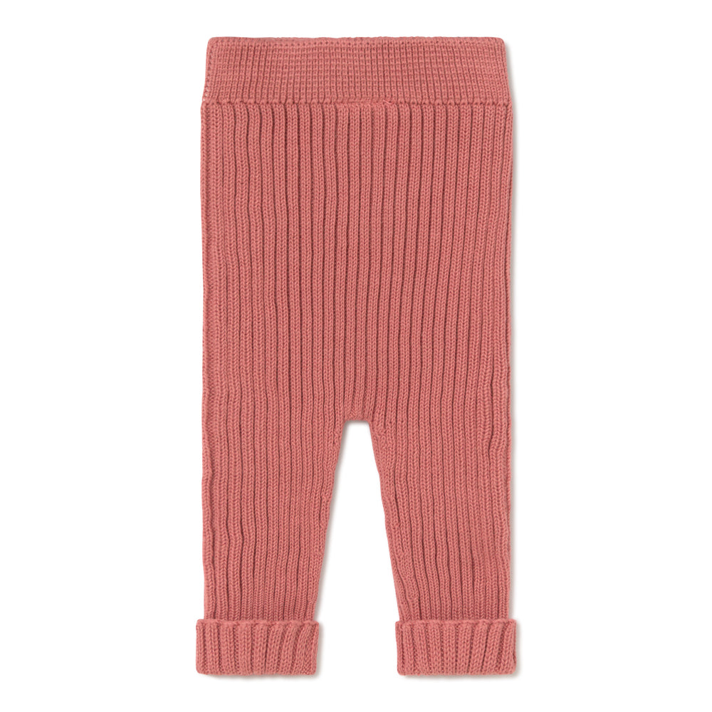 set knit pompome knit sweater and leggings with hat and booties - candy/bloom