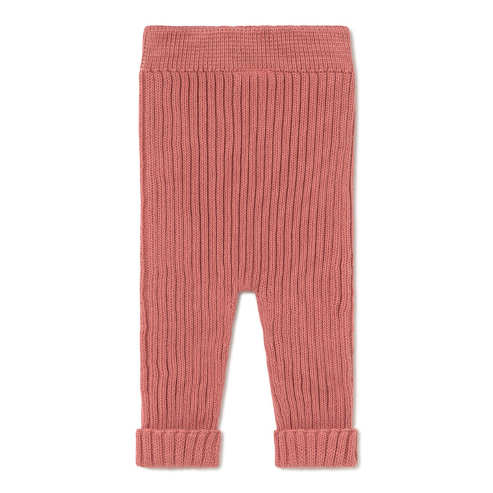 set knit pompome knit sweater and leggings with hat and booties - candy/bloom