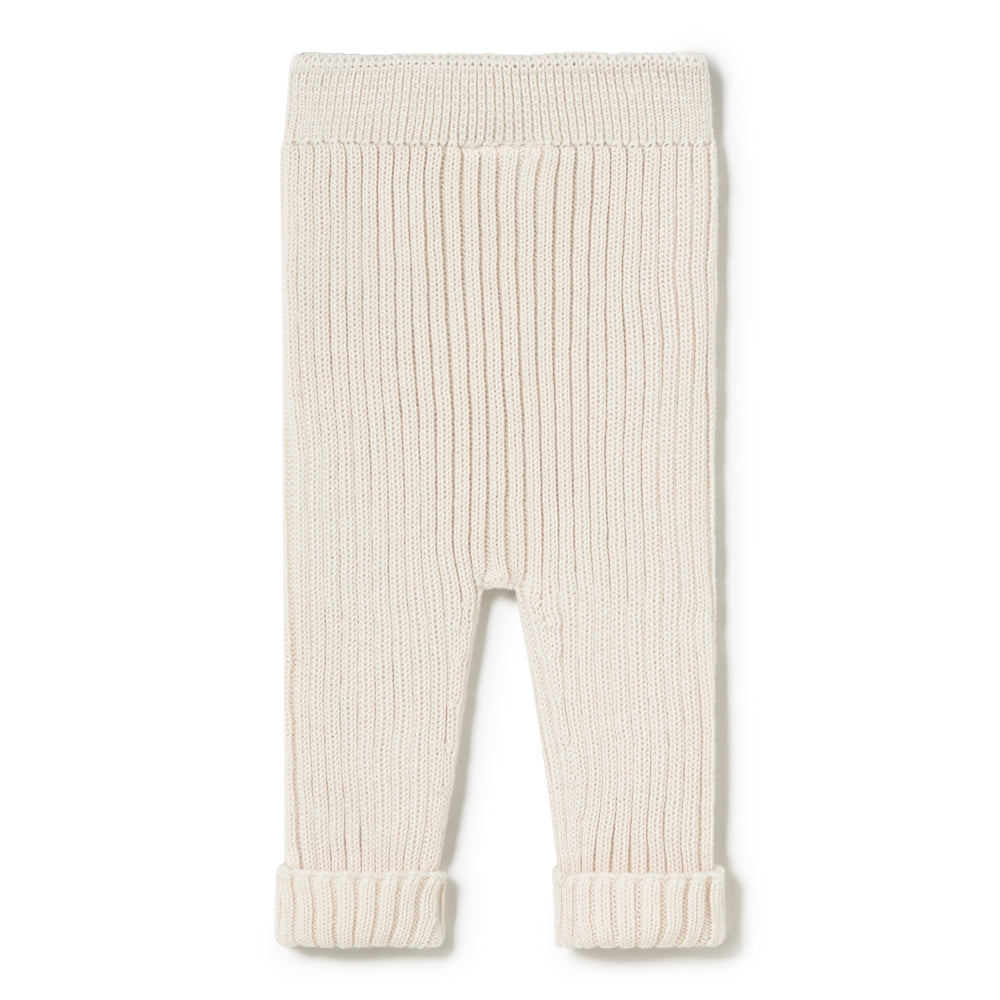 set knit knit sweater and leggings with bonnet and socks - cream