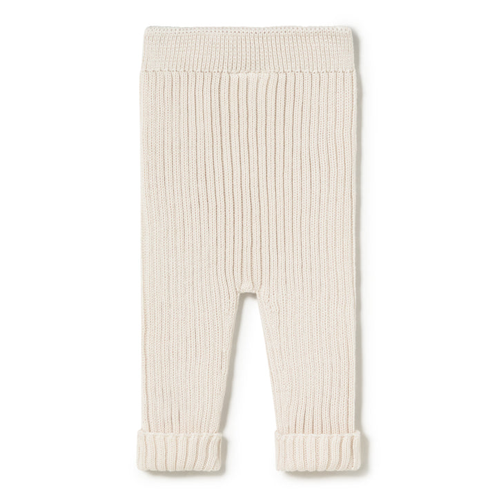 set knit knit sweater and leggings with bonnet and socks - cream