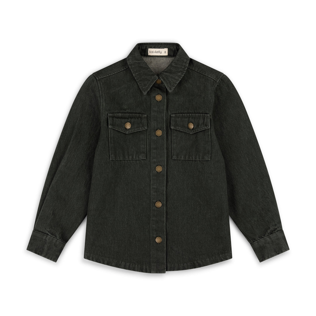 shirt l/s off duty utility - khaki denim