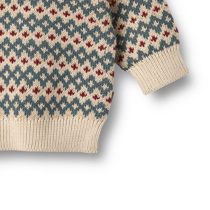 top l/s jacquard pullover harlow sweater - off white