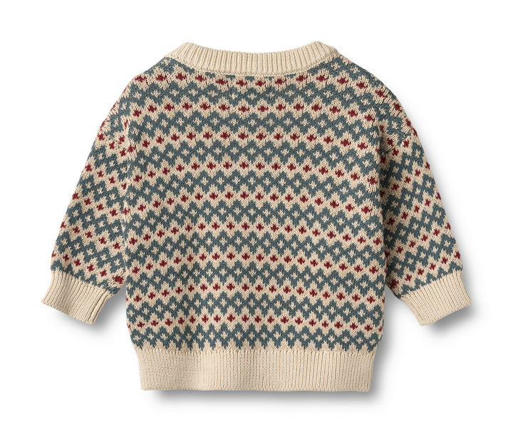 top l/s jacquard pullover harlow sweater - off white